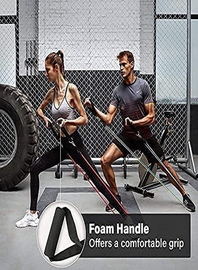 LIPSA ENTERPRISE Exercise Bands Resistance Bands Set for Workingout Door Fitness Gym Resistance Bands Kit for Men Women Streching Rubber Bands (11PCS) - Image 4