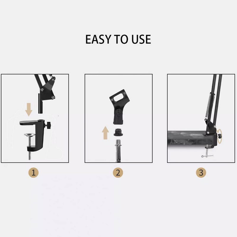 Audio Array ذراع ميكروفون ميكرو سكين AA-05 | مشبك عالمي مع حامل ميكروفون ومحول 3/8″ إلى 5/8″ لتركيبات الصدمات | مناسب للمسارح والاستوديوهات والبث ومحطات التلفزيون - Image 4