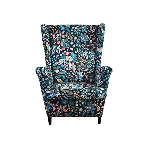 Eco-Ancheng Wingback Chair Slipcover 2 Piece Wingback Chair Cover Spandex Wing Chair Slipcovers Wingback Armchair Covers with Elastic Bottom for Living Room Wingback Chair - Image 1