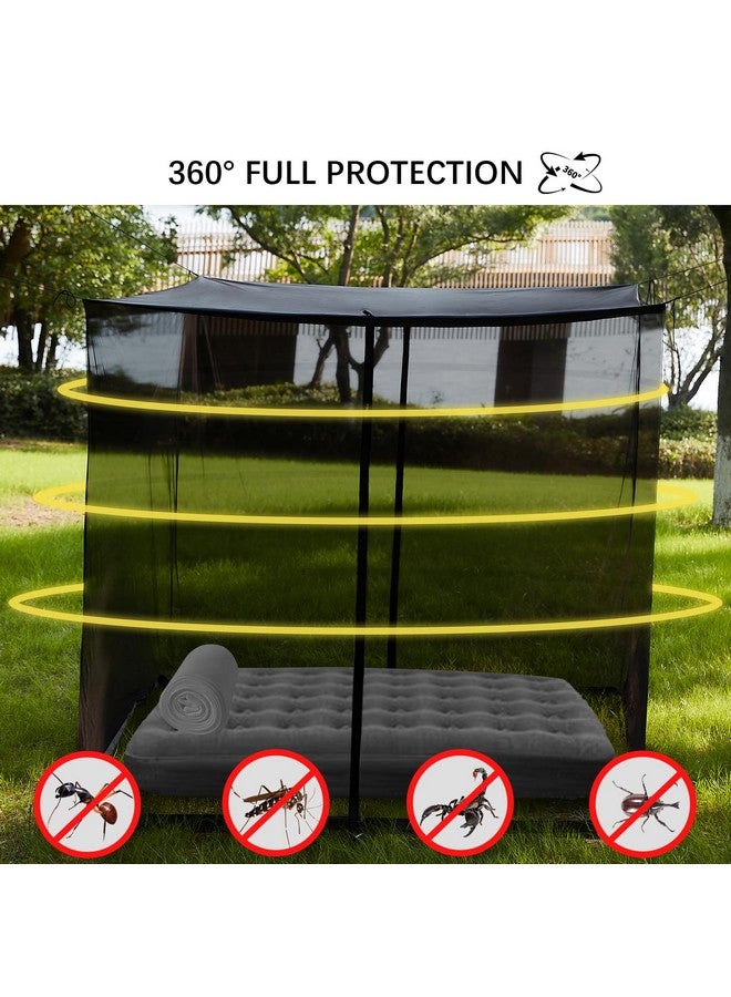 Mengersi Mosquito Net, Extra Large Mosquito Netting Tent for Camping, Bed Canopy Bug Netting for Twin Bed, Patio, Camping, Outdoor & Travel (Black, Large) - Image 2