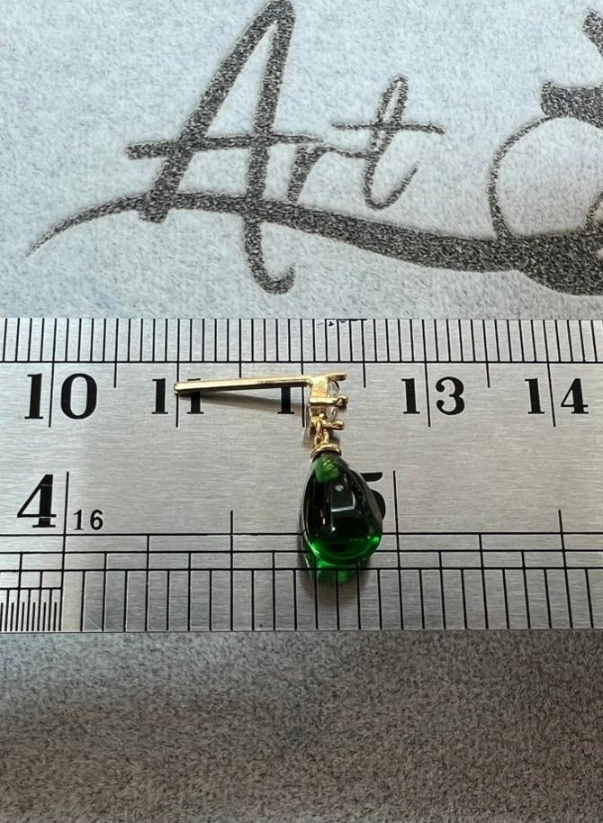 Ruby Art Gold 18K Pure Gold Earring for women with emerald stone -  0.74 Gram - Image 3