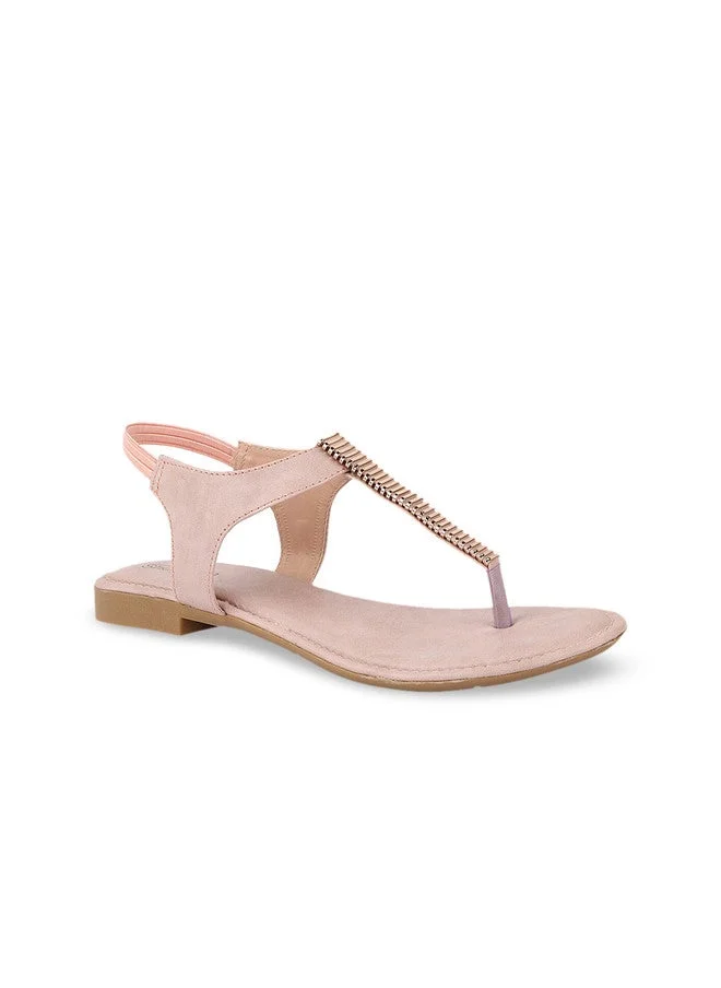 شوتوبيا Shoetopia Girls Pink Embellished T-Strap Flats