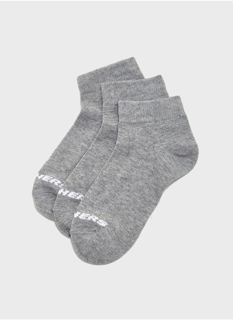 SKECHERS - Kids 3 Pack Quarter Crew Socks - Image 1