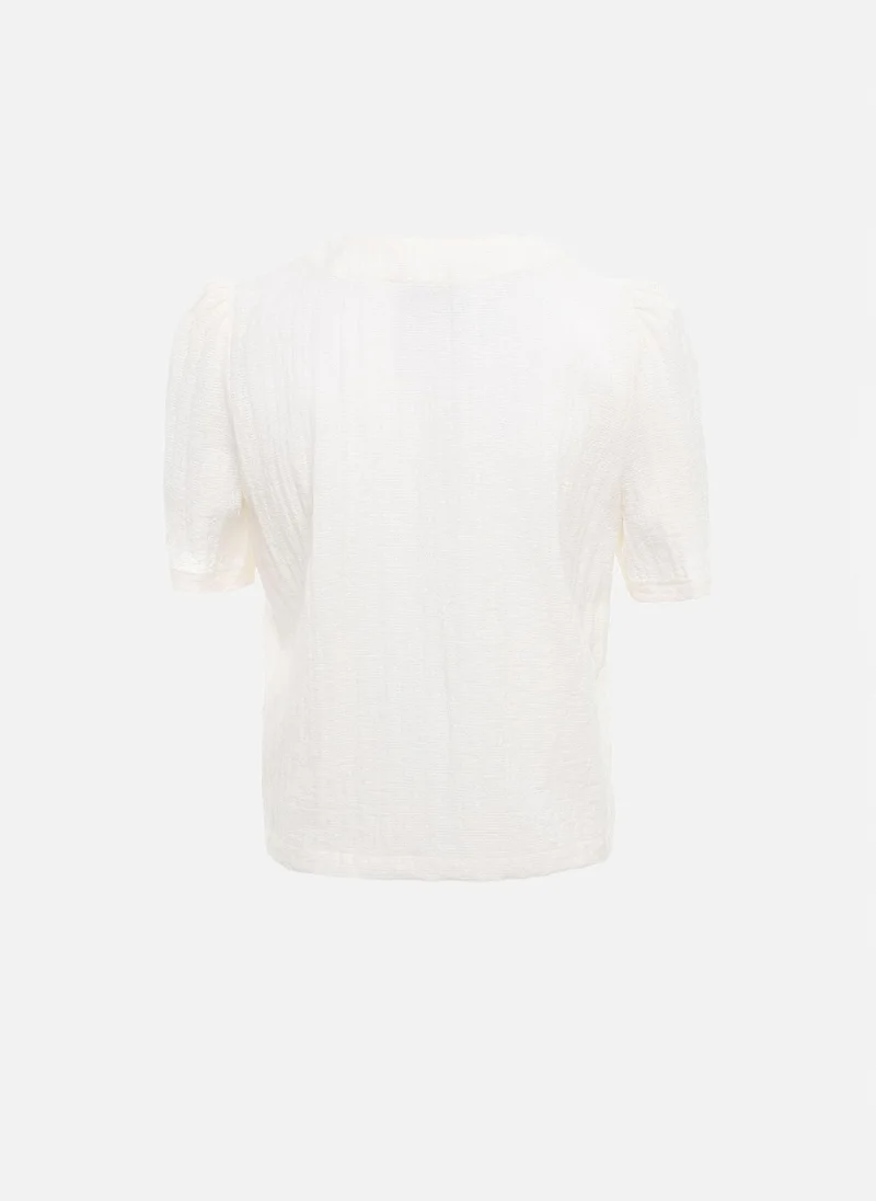 Lichi Short-sleeved blouse in textured fabric