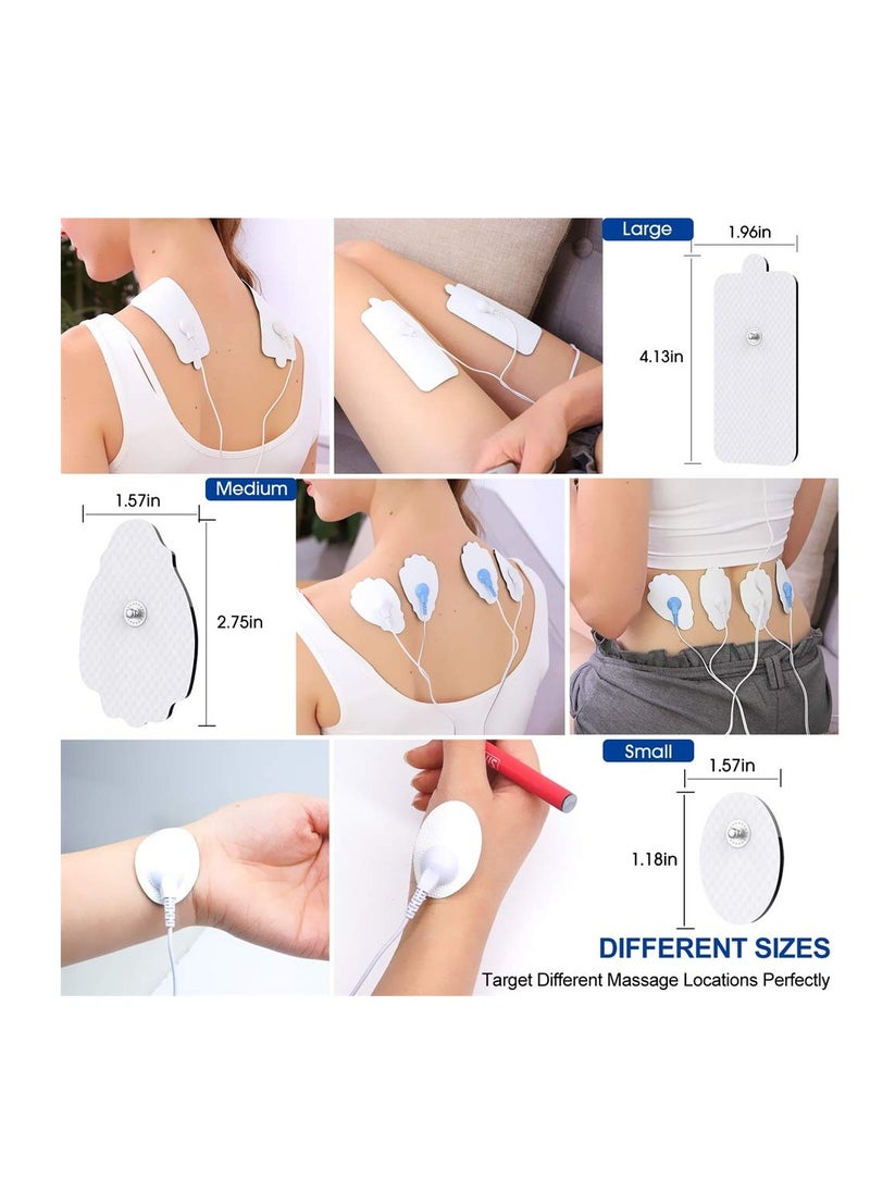 SYOSI - TENS Unit Replacement Pads, 20 Pack Snap Electrode Pads for Tens Unit with Standard 3.5mm snap-on Connector Compatible with Belifu TENS Reuse More Than 35 Times - Image 1