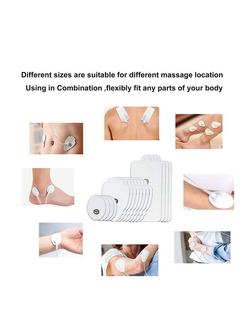 SYOSI - TENS Unit Replacement Pads, 20 Pack Snap Electrode Pads for Tens Unit with Standard 3.5mm snap-on Connector Compatible with Belifu TENS Reuse More Than 35 Times - Image 1