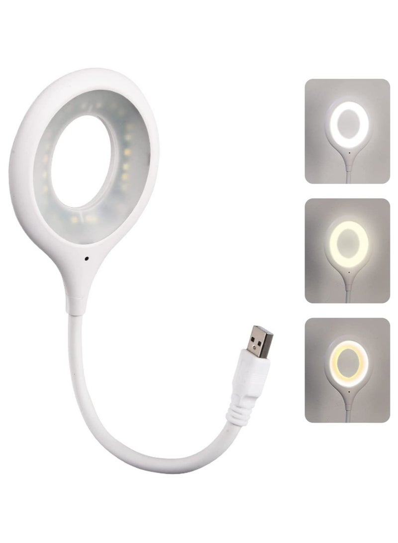 ELTRAZONE Voice Control USB Light for Laptop Keyboard, LED Reading Lamp Portable Small Night Light with Flexible Gooseneck for Power Bank, Computer, Sound Control 3 Color & 4 Brightness/On/Off - Image 1