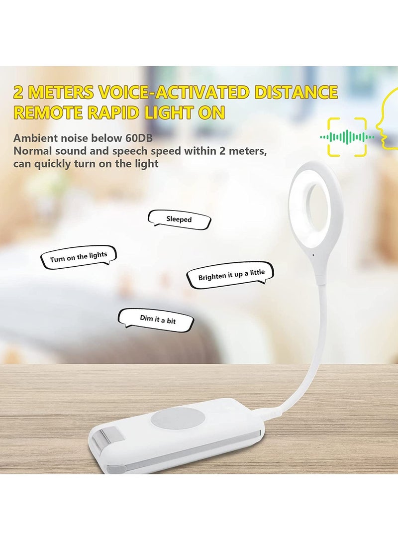 ELTRAZONE Voice Control USB Light for Laptop Keyboard, LED Reading Lamp Portable Small Night Light with Flexible Gooseneck for Power Bank, Computer, Sound Control 3 Color & 4 Brightness/On/Off - Image 4