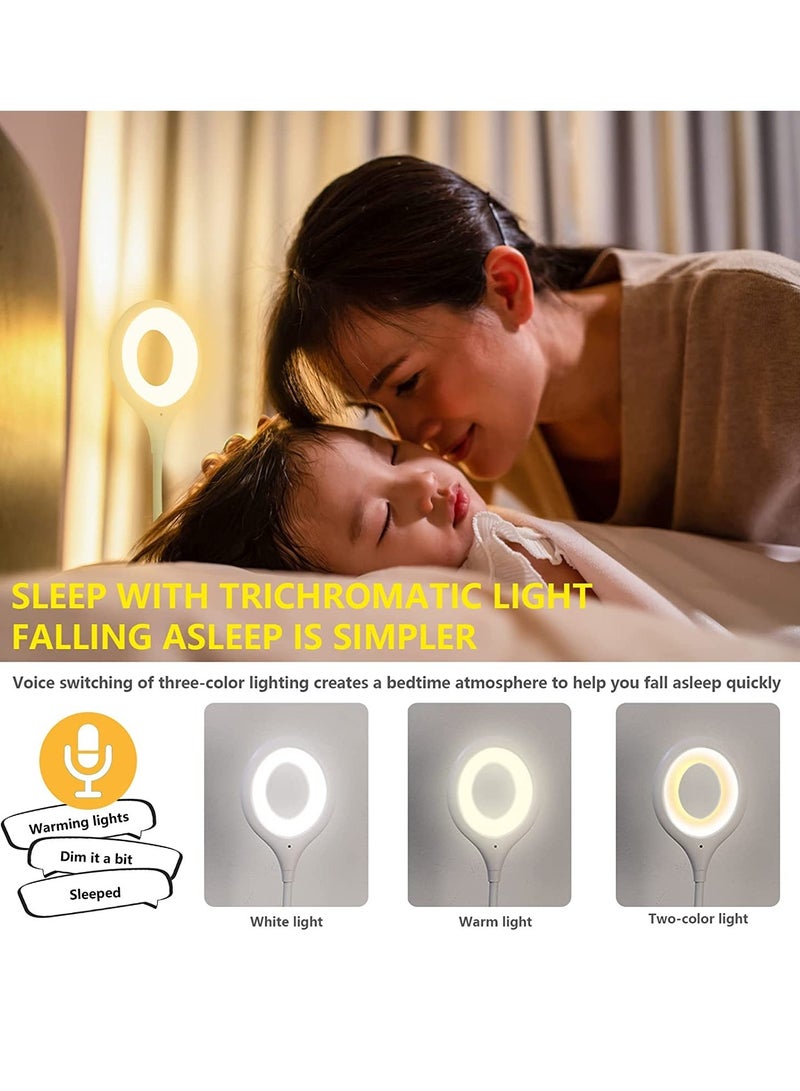 ELTRAZONE Voice Control USB Light for Laptop Keyboard, LED Reading Lamp Portable Small Night Light with Flexible Gooseneck for Power Bank, Computer, Sound Control 3 Color & 4 Brightness/On/Off - Image 3