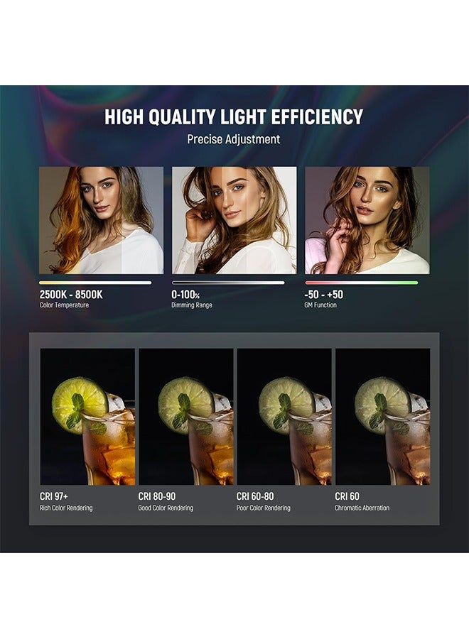 NEEWER Magnetic Handheld Light Wand with APP Control, 360° Full RGB Mini LED Video Light Stick with 2500mAh Battery, 2500K~8500K Dimmable CRI 97 with 17 Light Scenes for Photography Vlog TikTok, TL97C - Image 2