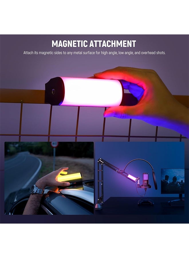 NEEWER Magnetic Handheld Light Wand with APP Control, 360° Full RGB Mini LED Video Light Stick with 2500mAh Battery, 2500K~8500K Dimmable CRI 97 with 17 Light Scenes for Photography Vlog TikTok, TL97C - Image 4