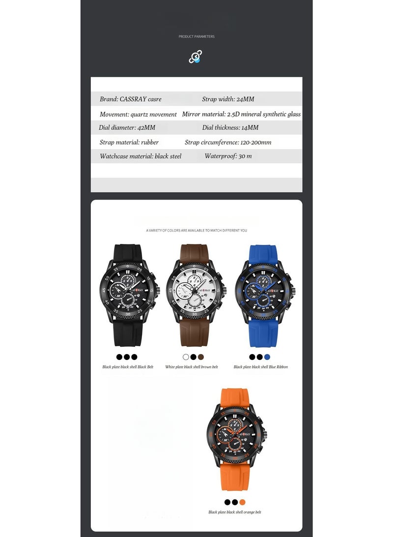 CASSRAY 2025 New Model Watch - Sporty, Fashionable and Cool Men's Watch - Rubber Strap - Image 2
