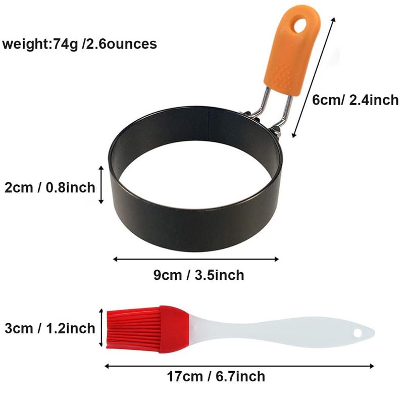 Yubng 3.5 inch Egg Rings for Frying Eggs,4 Pack Non-Stick Egg Patty Maker, Pancake Mold for Indoor Camping Breakfast Sandwiches Egg Mcmuffins (4 pack, 3.5inch) - Image 4