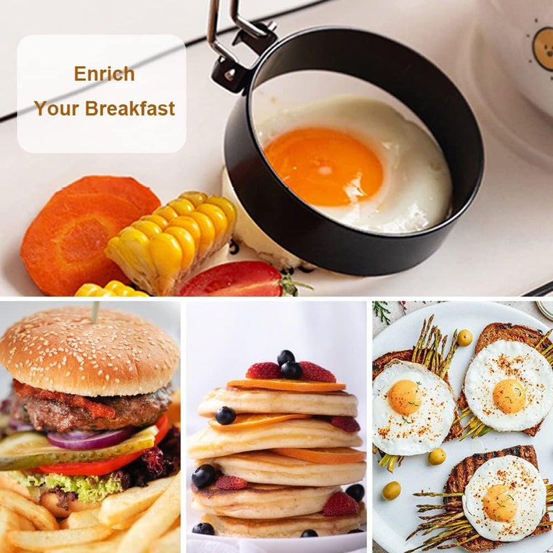 Yubng 3.5 inch Egg Rings for Frying Eggs,4 Pack Non-Stick Egg Patty Maker, Pancake Mold for Indoor Camping Breakfast Sandwiches Egg Mcmuffins (4 pack, 3.5inch) - Image 3