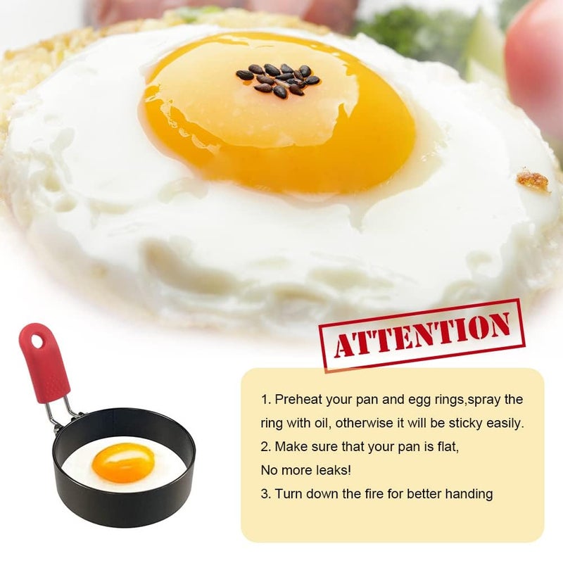 Yubng 3.5 inch Egg Rings for Frying Eggs,4 Pack Non-Stick Egg Patty Maker, Pancake Mold for Indoor Camping Breakfast Sandwiches Egg Mcmuffins (4 pack, 3.5inch) - Image 5