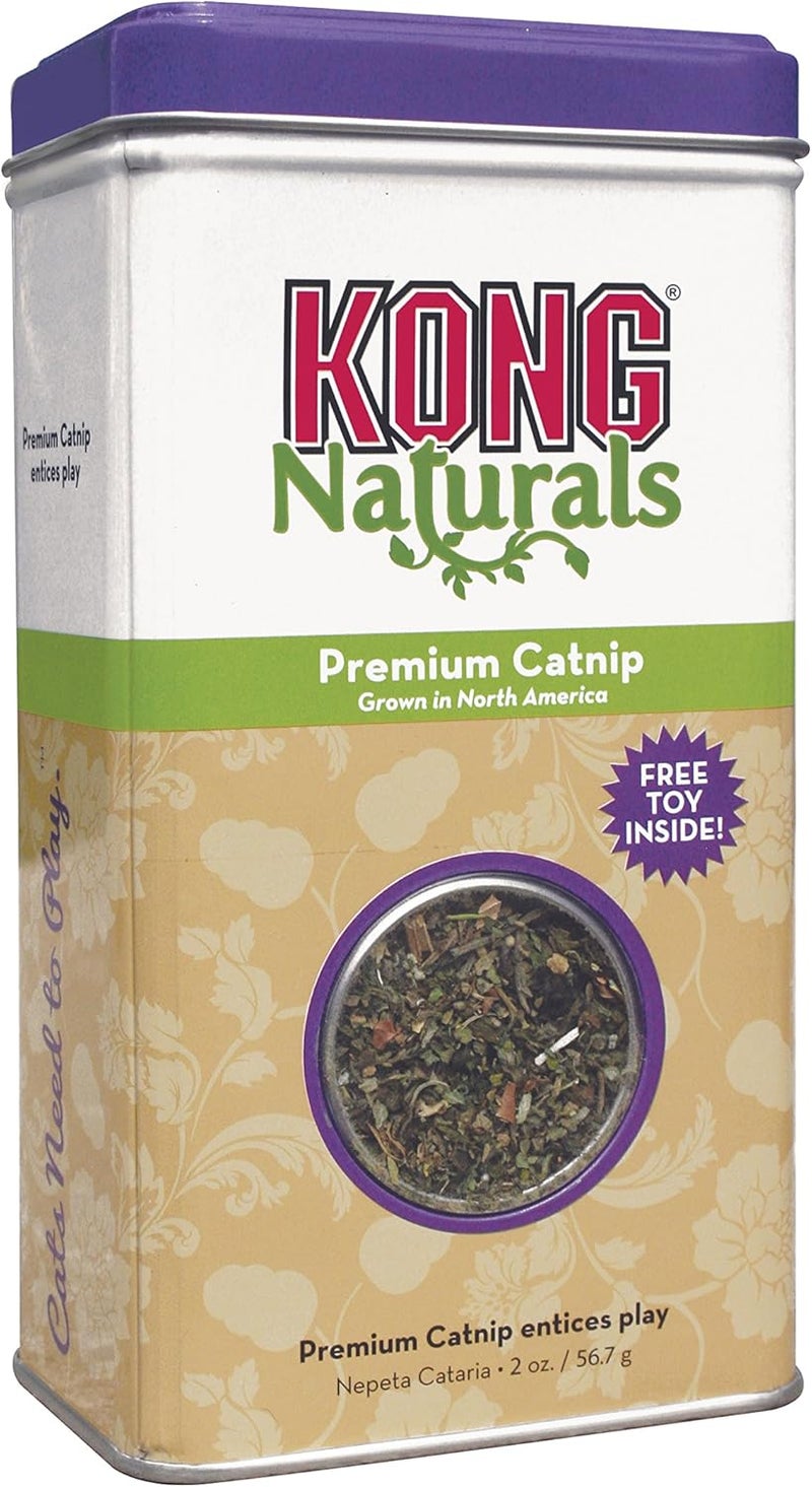 KONG Naturals Premium Catnip - 2 oz Resealable Tin for Cats - Image 1