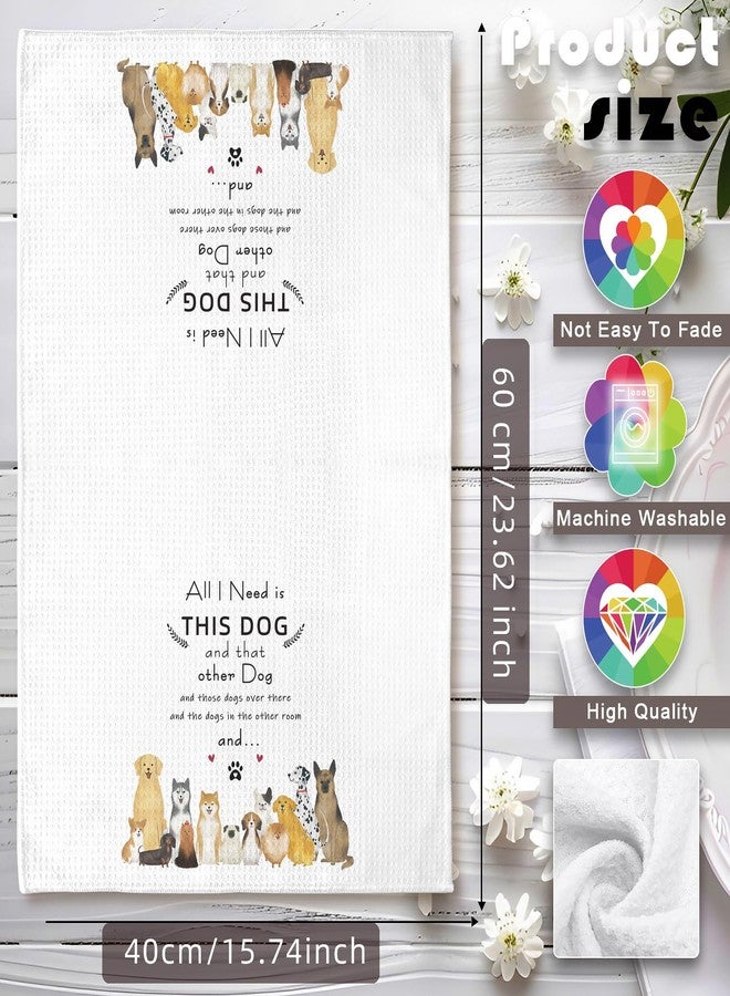 Iznomo Gifts for Dog Lovers, 'Need All the Pups' Quick-Dry Dog Kitchen Towels, Decorative Kitchen Towels Playful Dish & Hand Towel - Image 3