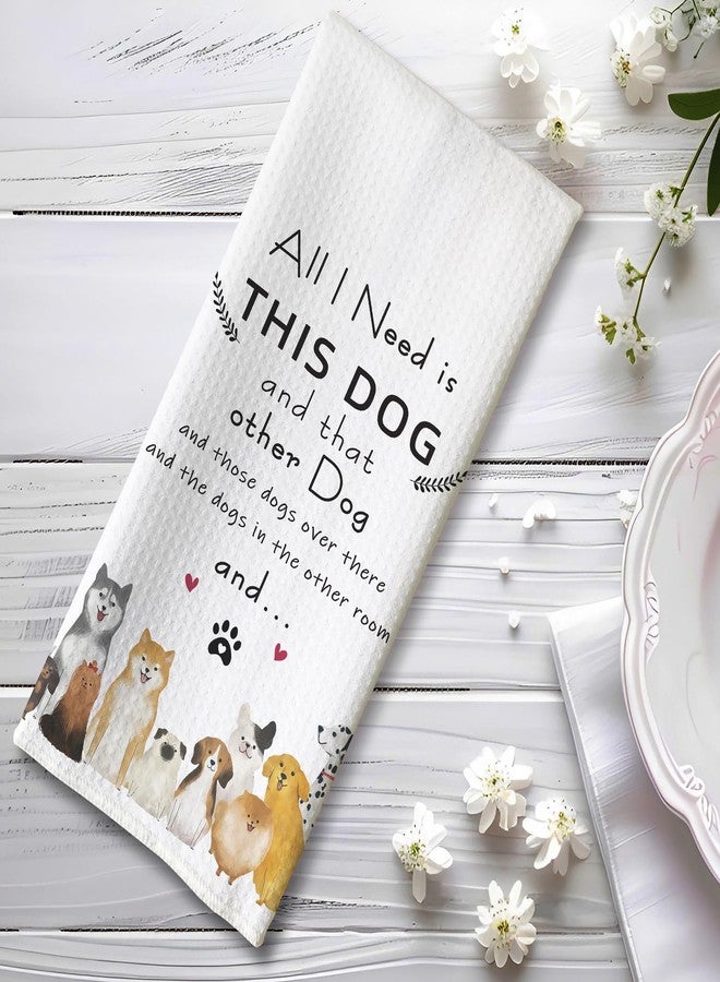 Iznomo Gifts for Dog Lovers, 'Need All the Pups' Quick-Dry Dog Kitchen Towels, Decorative Kitchen Towels Playful Dish & Hand Towel - Image 4