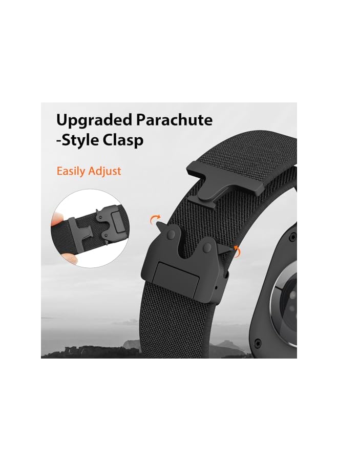 Elastic Sport Band for Apple Watch Ultra 3/2/1 Bands 49mm 46mm 45mm 44mm 42mm 41mm 40mm 38mm Men Women, Adjustable Parachute Buckle Nylon Fabric Wristband for iWatch Series 11 10 SE 9 8 7 6 5 4 3 - Image 3