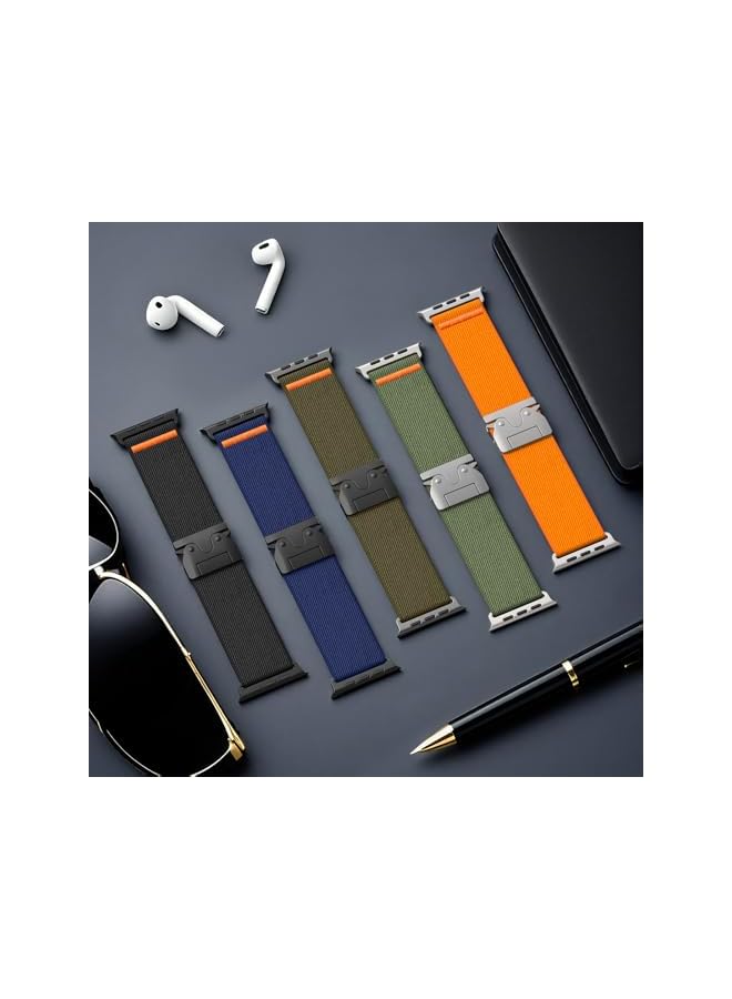 Elastic Sport Band for Apple Watch Ultra 3/2/1 Bands 49mm 46mm 45mm 44mm 42mm 41mm 40mm 38mm Men Women, Adjustable Parachute Buckle Nylon Fabric Wristband for iWatch Series 11 10 SE 9 8 7 6 5 4 3 - Image 5