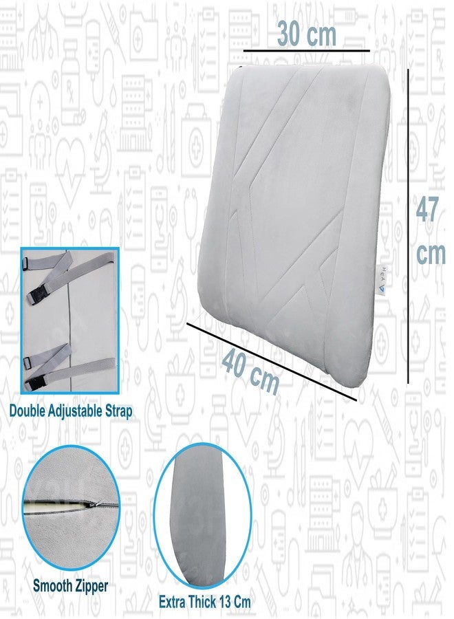 Y3H Orthopedic Lumbar Support Memory Foam Back Rest Cushion | Design for Back Pain Relief | Improves Posture While Sitting | Ideal Back Pillow for Computer/Office Chair (Grey) - Image 2