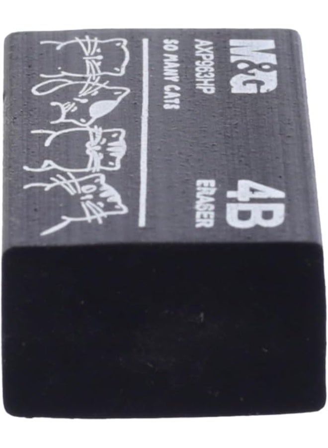 M&G 4B Eraser, So Many Cats Edition, Non-Smudge, Black - Image 4
