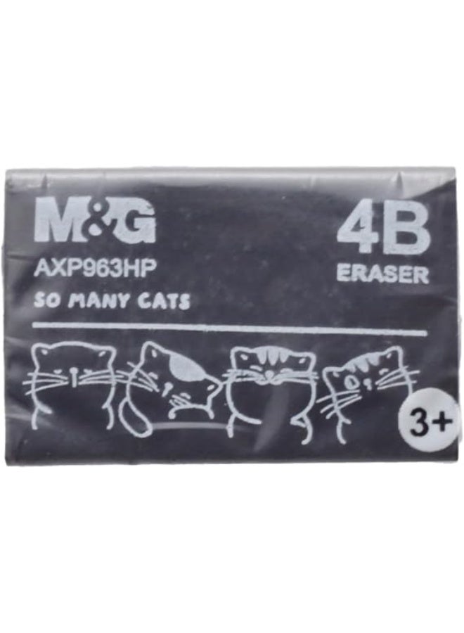 M&G 4B Eraser, So Many Cats Edition, Non-Smudge, Black - Image 2