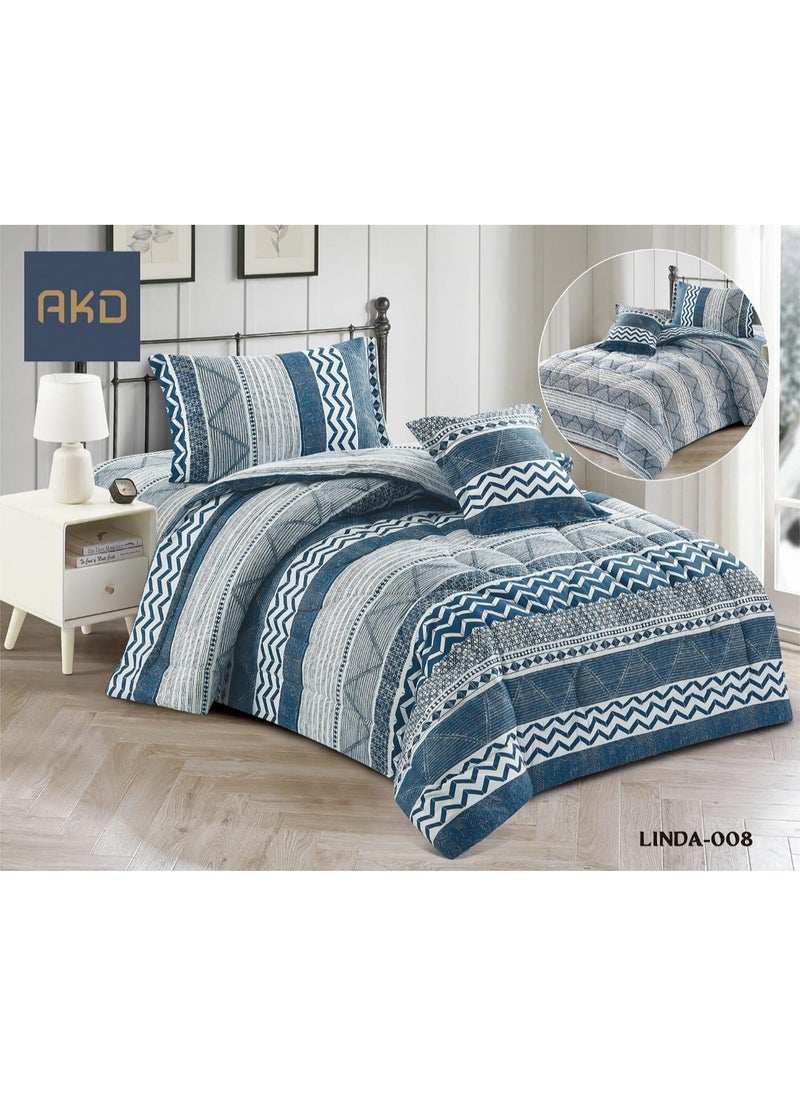 AKD Luxurious Single Comforter Set With Medium Summer Filling, Consisting Of 4 Pieces /Single Size170+230Cm 