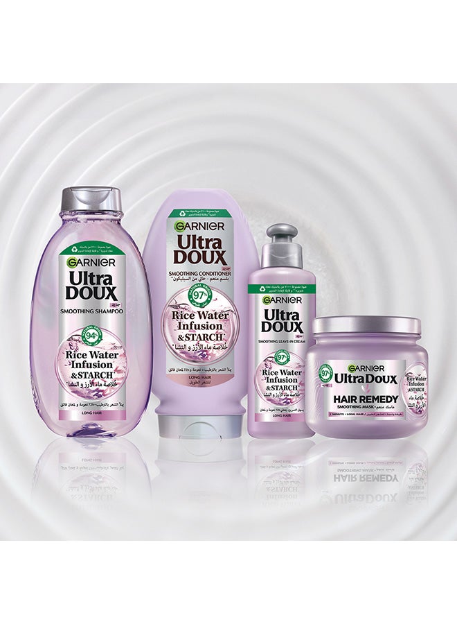 Garnier Ultra Doux Rice Water and Starch Infusion Shampoo, 400 ml + Shampoo 400 ml for Smooth and Shiny hair  - Image 3