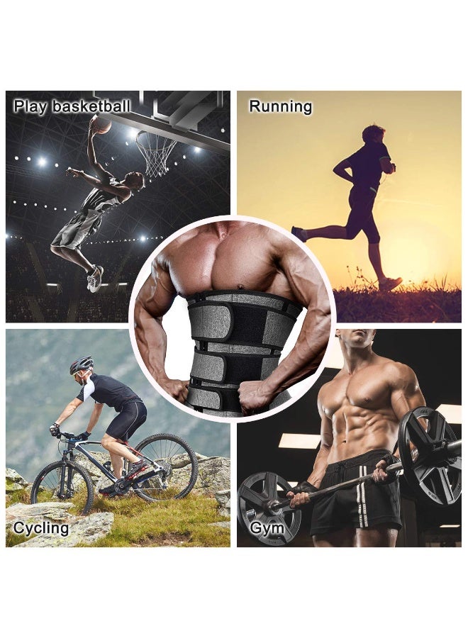 Arabest Men's Rubber Sweat Waist Belt, Three-Row Hook Fitness Sauna Shaping Waist Cincher, Tummy Weight Loss Trimmer Belt (Gray, XL Size) - Image 3