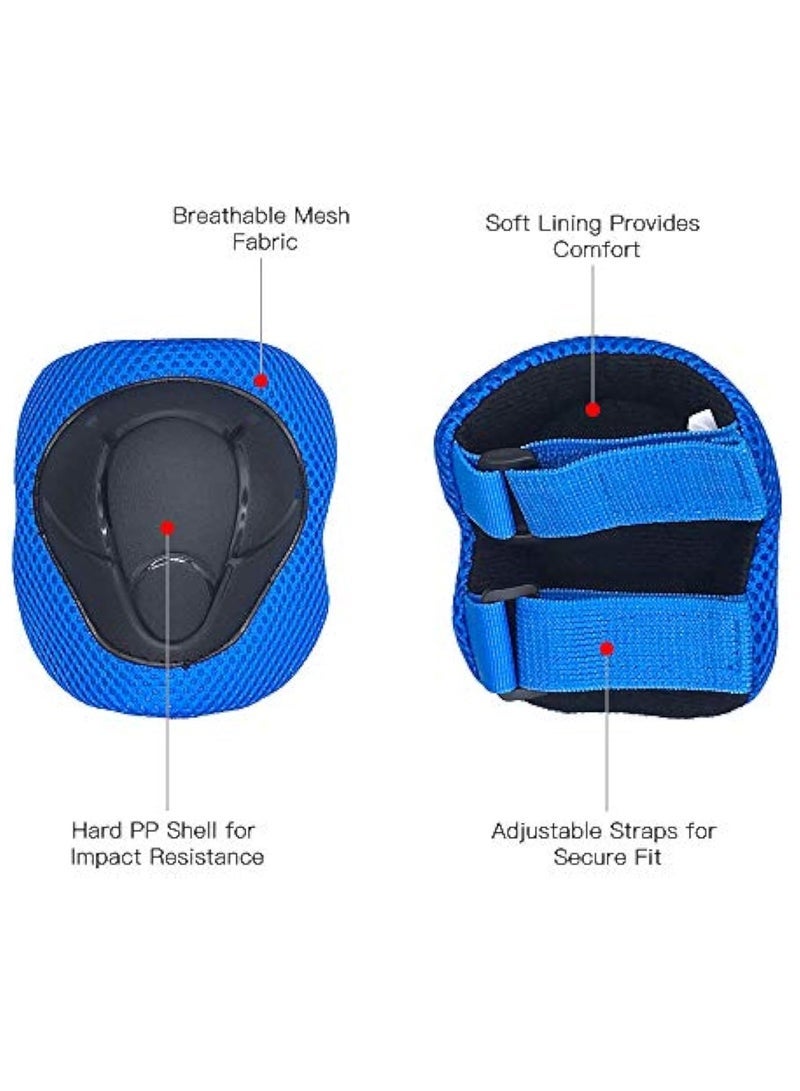 Captaintech Kids Helmet And Pads Set - 7 In 1 - Adjustable Kids Knee Pads Elbow Pads Wrist Guards For Scooter Skateboard Roller Skating Cycling-Red  - Image 2