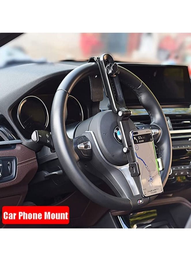 ELTRAZONE Sun Visor Car Cell Phone Holder, HiYi Universal 360 Rotating Car Mount Support Clip Bracket，Multifunctional Clip Car Phone Mount Compatible for All Smartphones GPS (GrEy) - Image 3