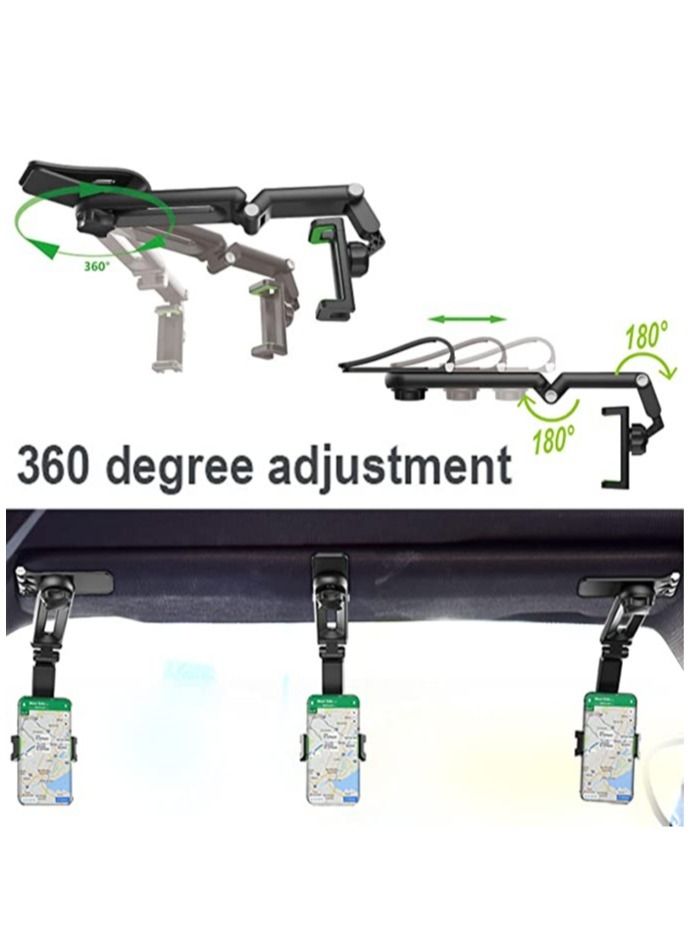 ELTRAZONE Sun Visor Car Cell Phone Holder, HiYi Universal 360 Rotating Car Mount Support Clip Bracket，Multifunctional Clip Car Phone Mount Compatible for All Smartphones GPS (GrEy) - Image 5