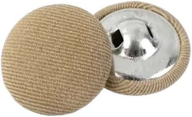 20Pcs Sewing Buttons 11-30mm Alloy Cloth Covered Round Button for Clothing Coat Decorative Snap Button Shirt Buckle Sewing Accessories(Khaki,30mm) - Image 1