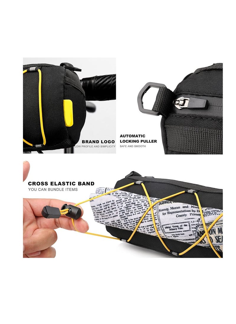 SYOSI Bike Handlebar Bag, Bicycle Front Bag Fram Storage Roll Bag Mountain Road Bikes Commuter Shoulder Bag Professional Cycling Accessories  - Image 4