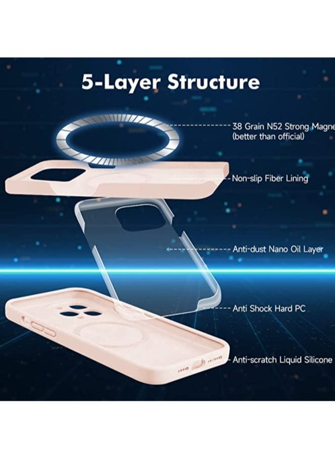 Raxoom iPhone 14 Pro Max + 2 Pack Tempered Glass Screen Protector Magsafe Case Silicone Phone Case with Microfiber Lining for iPhone 14 Pro Max 6.7 inch 2022 - Image 3