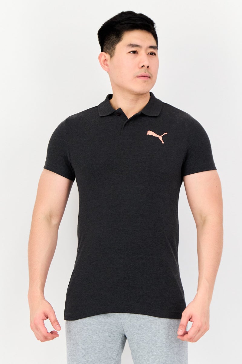 PUMA Men Slim Fit Short Sleeves Outdoor Polo Shirt, Black Heather - Image 1