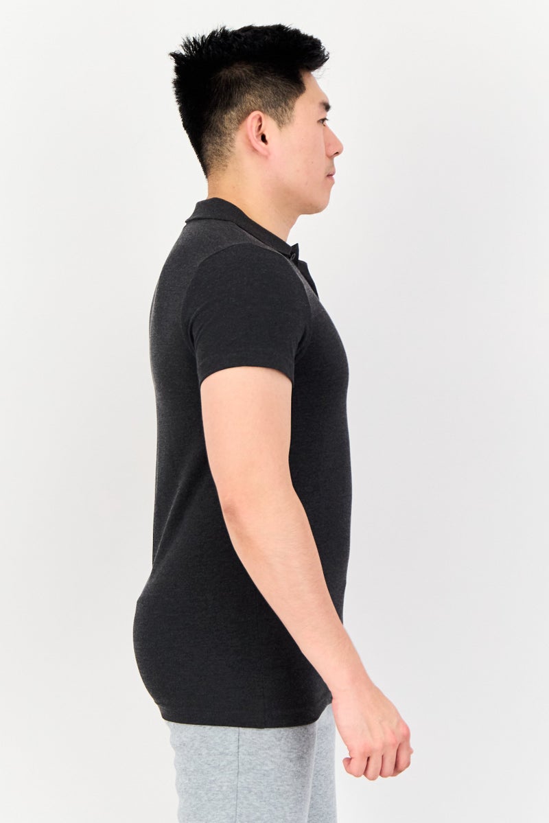 PUMA Men Slim Fit Short Sleeves Outdoor Polo Shirt, Black Heather - Image 2