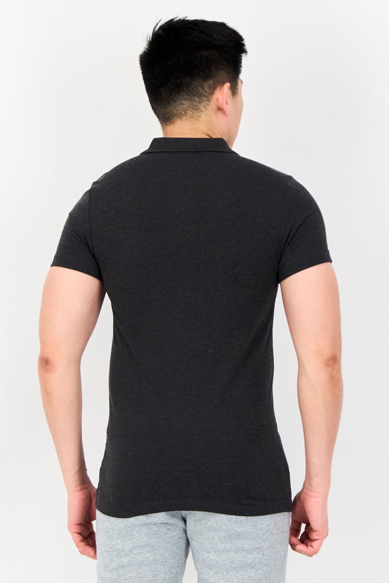 PUMA Men Slim Fit Short Sleeves Outdoor Polo Shirt, Black Heather - Image 3