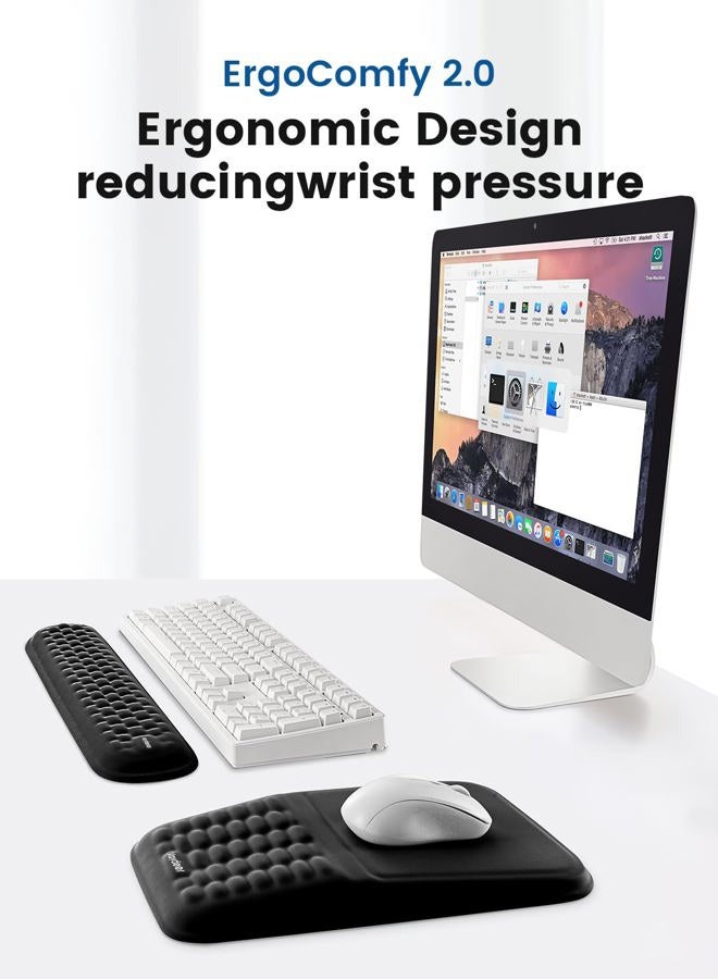 Vaydeer Wrist Rest for Keyboard and Mouse, Computer Ergonomic Wrist Support Pad, Soft Memory Foam Arm Cushion for Desk, Palm Hand Office Laptop Typing-111 - Image 2