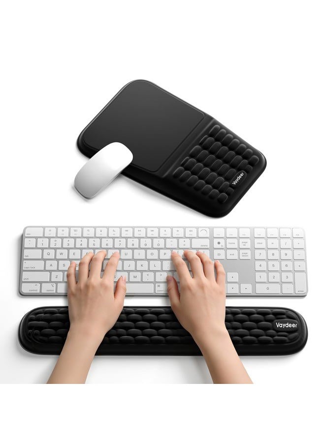 Vaydeer Wrist Rest for Keyboard and Mouse, Computer Ergonomic Wrist Support Pad, Soft Memory Foam Arm Cushion for Desk, Palm Hand Office Laptop Typing-111 - Image 1