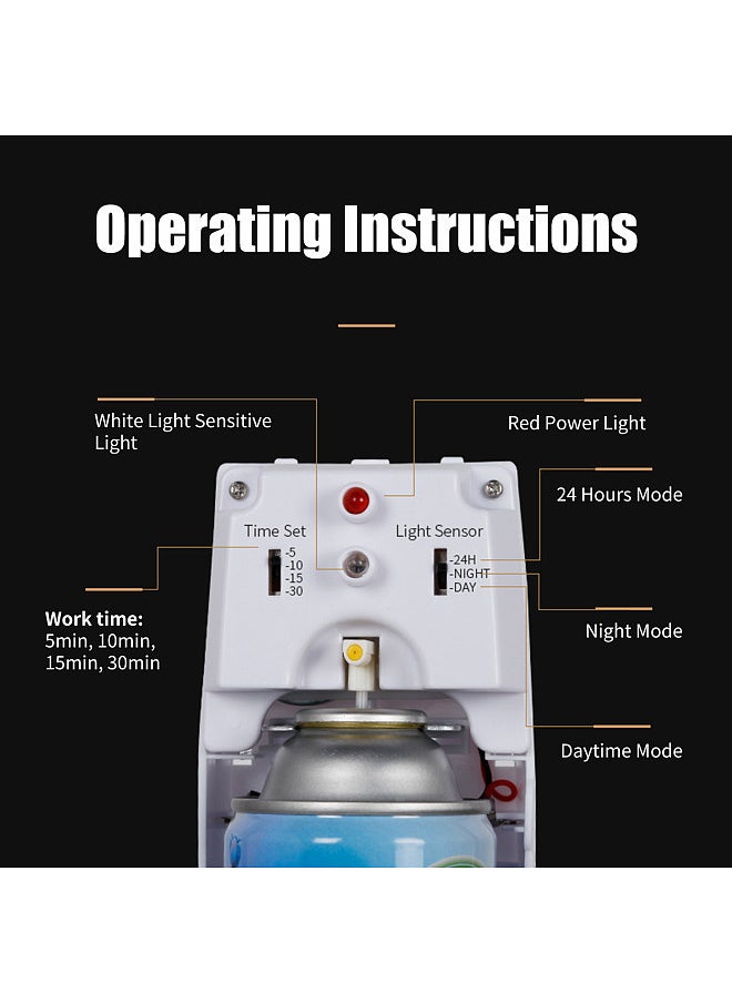Generic - Automatic Air Freshener Spray Dispenser Nail-free Wall Mounted Perfume Dispenser Desktop Auto Odor-Control Aerosol Spray Dispenser for Bedroom Hotel Office Commercial Place - Image 1