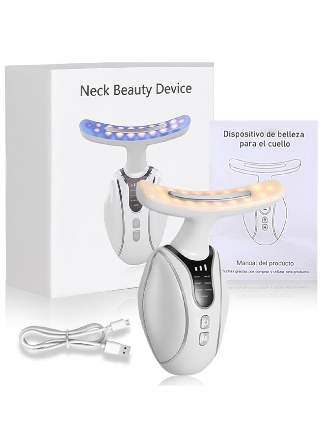 جهاز تجميل الرقبة، جهاز تدليك لشد الوجه والرقبة بثلاثة أوضاع، أداة فعالة 7 في 1 للعناية بالبشرة مضادة للشيخوخة للوجه والرقبة - Image 1