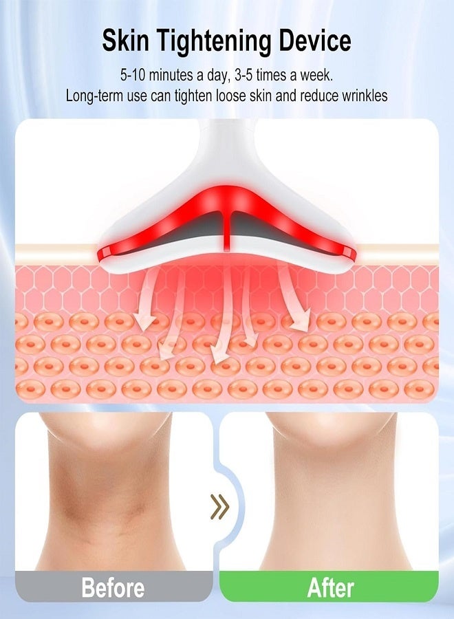 جهاز تجميل الرقبة، جهاز تدليك لشد الوجه والرقبة بثلاثة أوضاع، أداة فعالة 7 في 1 للعناية بالبشرة مضادة للشيخوخة للوجه والرقبة - Image 3