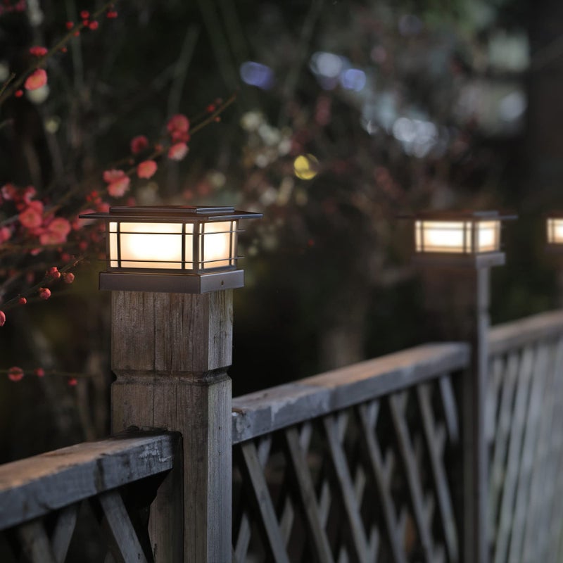Dynaming 6 Pack Solar Post Cap Lights Outdoor, Fence Post Solar Lights Fit for 4x4 5x5 6x6 Vinyl/Wooden Posts, High Brightness Warm White SMD LED Lighting Decor for Garden Deck Patio - Image 4