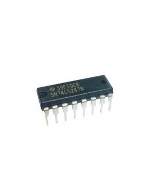 74LS247 BCD to 7-Segment Decoder Driver IC, 16-Pin DIP Package