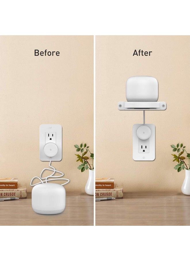 Delidigi Delidigi 3 Pack ABS Wall Mount Compatible with Nest WiFi Router- AC2200 Bracket Holder Shelf for Nest WiFi Point [Built-in Cable Management](3 Pack, White)  - Image 2