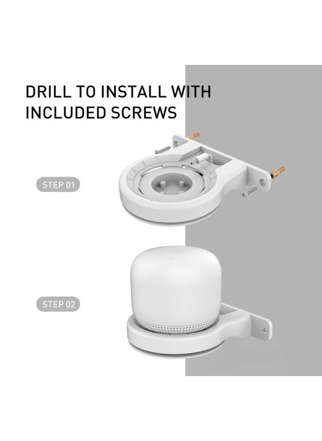 Delidigi Delidigi 3 Pack ABS Wall Mount Compatible with Nest WiFi Router- AC2200 Bracket Holder Shelf for Nest WiFi Point [Built-in Cable Management](3 Pack, White)  - Image 3