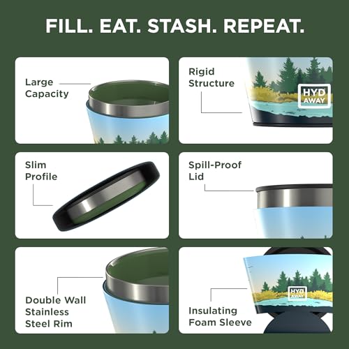 HYDAWAY 1.5-Cup Collapsible Insulated Bowl with Lid - BPA-Free, Leak-Resistant, and Ultra-Compact for Travel, Camping & Everyday Meals - Image 4