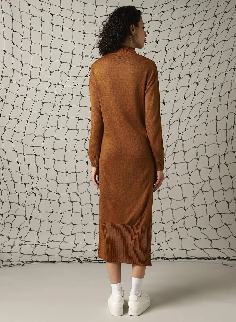 Hubberholme Brown Sweater Dress